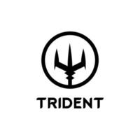 modèle de logo avec forme de trident à l'intérieur du cercle vecteur