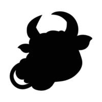 silhouette de tête de taureau vecteur