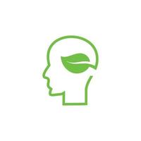 logo du cerveau de la nature, logo de l'écologie de la tête vecteur