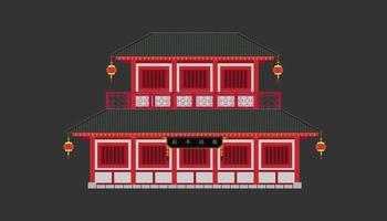 maison de chine style minimal.joyeux nouvel an chinois.xin nian kual le caractères pour cny festival.catégorie de vacances. vecteur