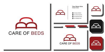 soin des lits capital lettre initiale marque monogramme lits combinaison avec modèle de carte de visite vecteur