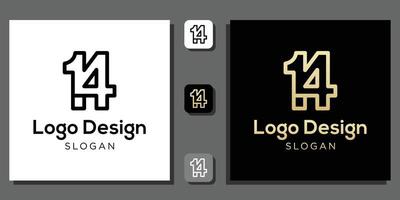 conception de logo numéro un quatre ans calculatrice codage numérique mathématiques concept de technologie pour cent avec modèle d'application vecteur