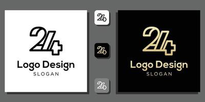 conception de logo numéro deux quatre ans calculatrice codage numérique mathématiques pourcentage technologie concept avec modèle d'application vecteur