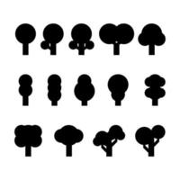 collection d'illustration vectorielle de silhouette d'arbre dans un style plat vecteur