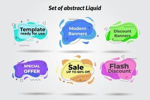 ensemble d'ensemble de formes abstraites pastel colorées liquides géométriques liquides abstraites. peut utiliser pour l'arrière-plan sur le site Web ou les applications mobiles. modèle prêt à être utilisé dans la conception Web ou imprimée vecteur