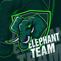 vecteur de conception de logo de mascotte de tête d'éléphant avec un style de concept d'illustration moderne pour l'impression d'emblèmes et de t-shirts. illustration d'éléphant pour le sport et l'équipe.