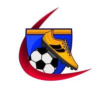 logo de football ou insigne de club de football. logo de football avec la conception de vecteur de fond de bouclier