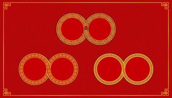 joyeux Nouvel An chinois. ensemble de symboles de cercle infini chanceux. vacances en asie. vecteur