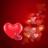 Red Valentine Hearts sur fond d&#39;amour décoratif floral. EPS 10. vecteur