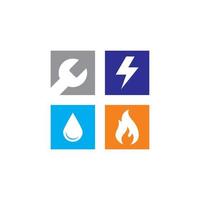 logo de l'électricité, logo du gaz vecteur
