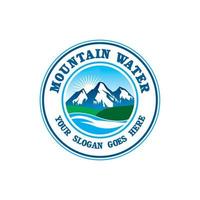 logo d'eau de montagne, logo naturel vecteur