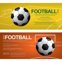2 bannières Soccer Football Affiche Vector Illustration