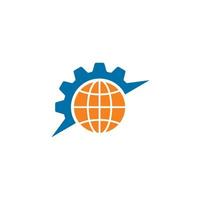logo d'ingénierie web, logo de l'industrie d'usine vecteur