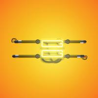 Caractère de néon jaune brillant réaliste, illustration vectorielle vecteur