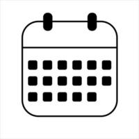 calendrier symbole plat isoler fond vecteur