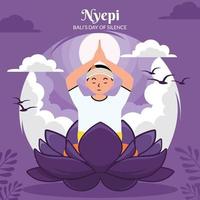 concept de jour de silence nyepi vecteur