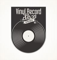 Bannière de magasin de disques vinyle rétro grunge vecteur