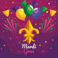 carte postale du mardi gras vecteur