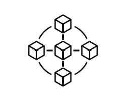 icône moderne de la technologie blockchain. symbole de chaîne de bloc de vecteur ou élément de logo dans le style de ligne mince