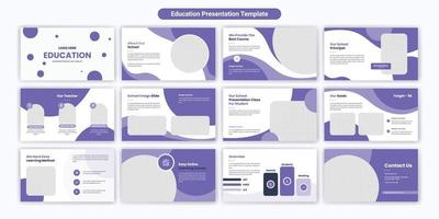 conception de modèle de diapositives de présentation de l'éducation. utiliser pour l'arrière-plan de présentation moderne, la conception de brochures, le curseur de site Web, la page d'accueil, le rapport annuel vecteur