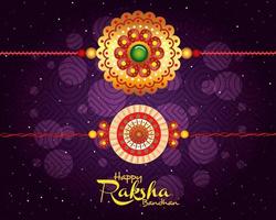 carte de voeux avec ensemble décoratif de rakhi pour raksha bandhan, festival indien pour la célébration de la liaison frère et soeur, la relation contraignante vecteur
