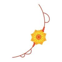 raksha bandhan, bracelet rakhi avec fleur sur fond blanc vecteur