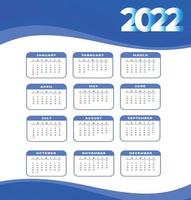 calendrier 2022 bonne année conception abstraite illustration vectorielle blanc et bleu vecteur