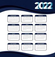 calendrier 2022 mois bonne année conception abstraite illustration vectorielle vecteur