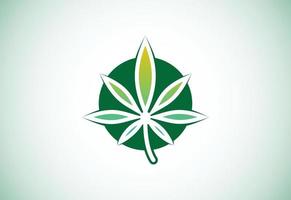 logo de cannabis, création de logo de feuille vecteur