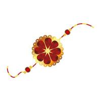 raksha bandhan, bracelet rakhi avec fleur sur fond blanc vecteur