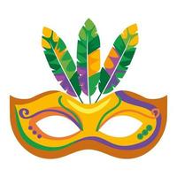 masque de mardi gras avec des plumes vecteur