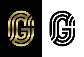 lettre de ligne personnalisée de luxe g, symbole de l'alphabet graphique pour l'identité de l'entreprise vecteur