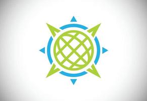 modèle de conception de logo de concept de boussole créative. signe et symbole du logo de la boussole. logo côtier. icône boussole vecteur