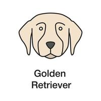 icône de couleur golden retriever. race de chien-guide. illustration vectorielle isolée vecteur