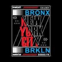 Typographie de remix de Brooklyn, graphiques de t-shirt, vecteurs vecteur