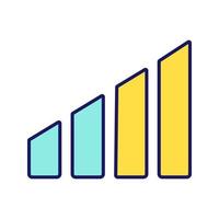 icône de couleur de niveau de puissance. ajustement. régulation de la température du climatiseur. signal mobile. illustration vectorielle isolée vecteur