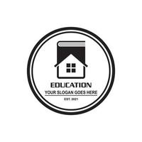 vecteur de maison de livre, logo de l'éducation