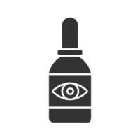 icône de glyphe de gouttes pour les yeux. humidification des lentilles de contact. symbole de silhouette. espace négatif. illustration vectorielle isolée vecteur