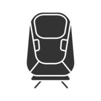 icône de glyphe transrapide. maglev. train monorail à grande vitesse. symbole de la silhouette. espace négatif. illustration vectorielle isolée vecteur
