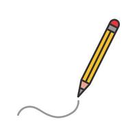 icône de couleur de crayon d'écriture. dessin. illustration vectorielle isolée vecteur