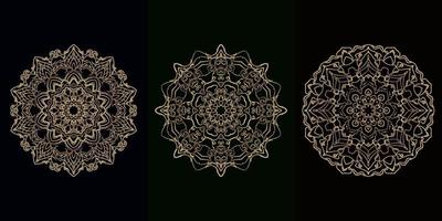 collection d'ornement ou de fleur de mandala vecteur