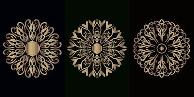 collection d'ornement ou de fleur de mandala vecteur