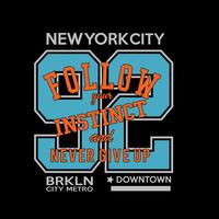 Typographie de remix de Brooklyn, graphiques de t-shirt, vecteurs vecteur