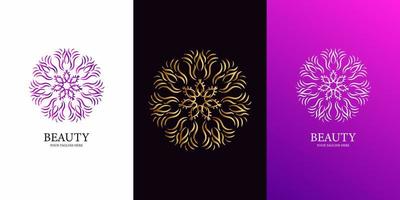 conception de modèle de logo de fleur, d'ornement ou de mandala. vecteur