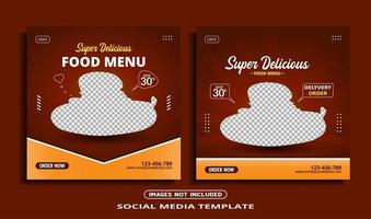 modèle de publication de bannière de médias sociaux alimentaires. vecteur