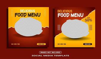 modèle de publication de bannière de médias sociaux alimentaires. vecteur