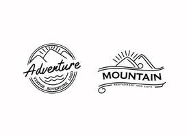 création de logo d'aventure vintage vecteur