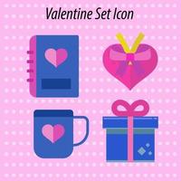 valentine set icône vecteur gratuit romantique
