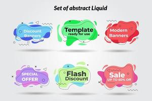 ensemble d'ensemble de formes abstraites pastel colorées liquides géométriques liquides abstraites. peut utiliser pour l'arrière-plan sur le site Web ou les applications mobiles. modèle prêt à être utilisé dans la conception Web ou imprimée vecteur