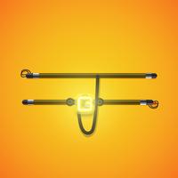 Caractère de néon jaune brillant réaliste, illustration vectorielle vecteur